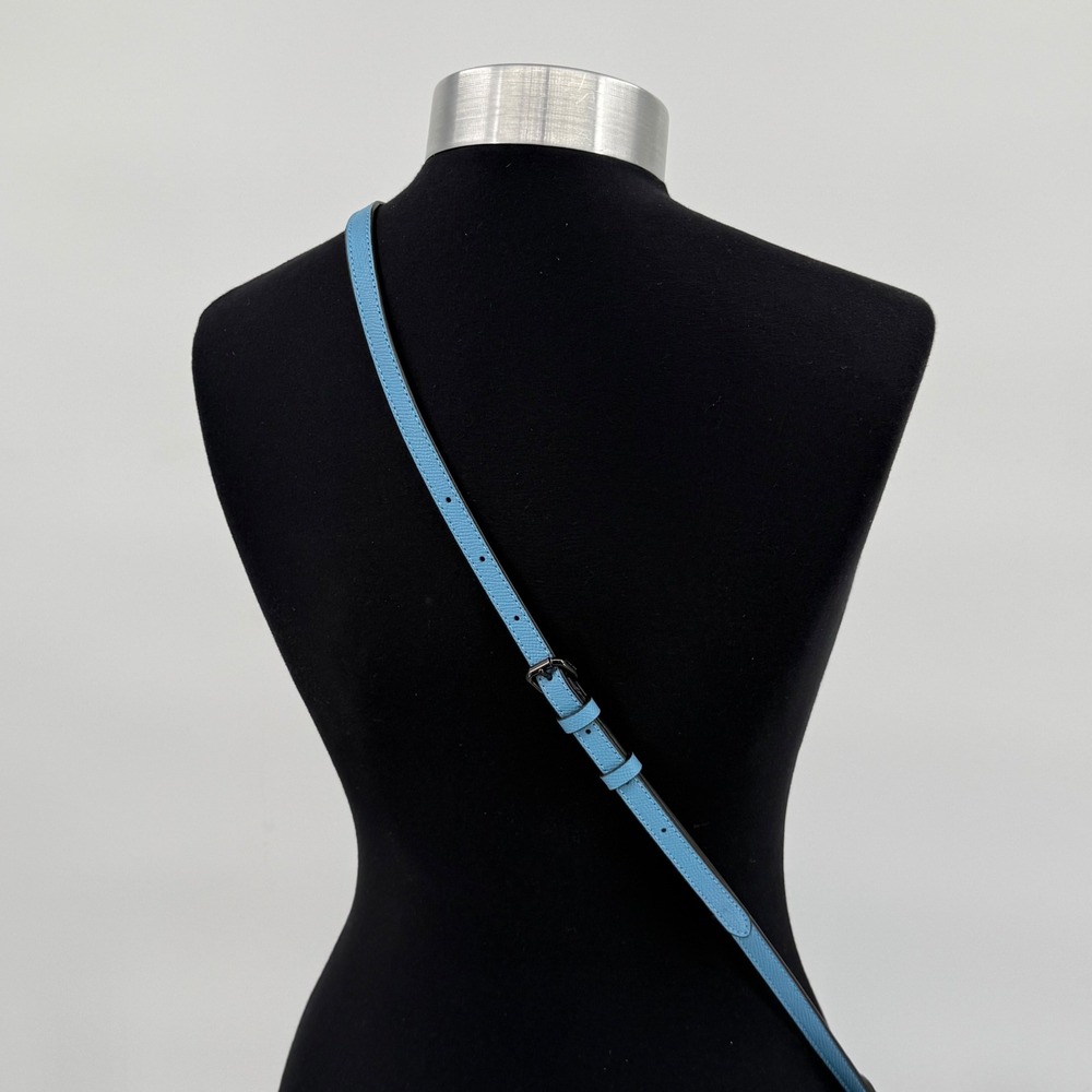 Coach Kitt Messenger Bag Blue Crossgrain Leather Women's Crossbody - Picture 5 of 11